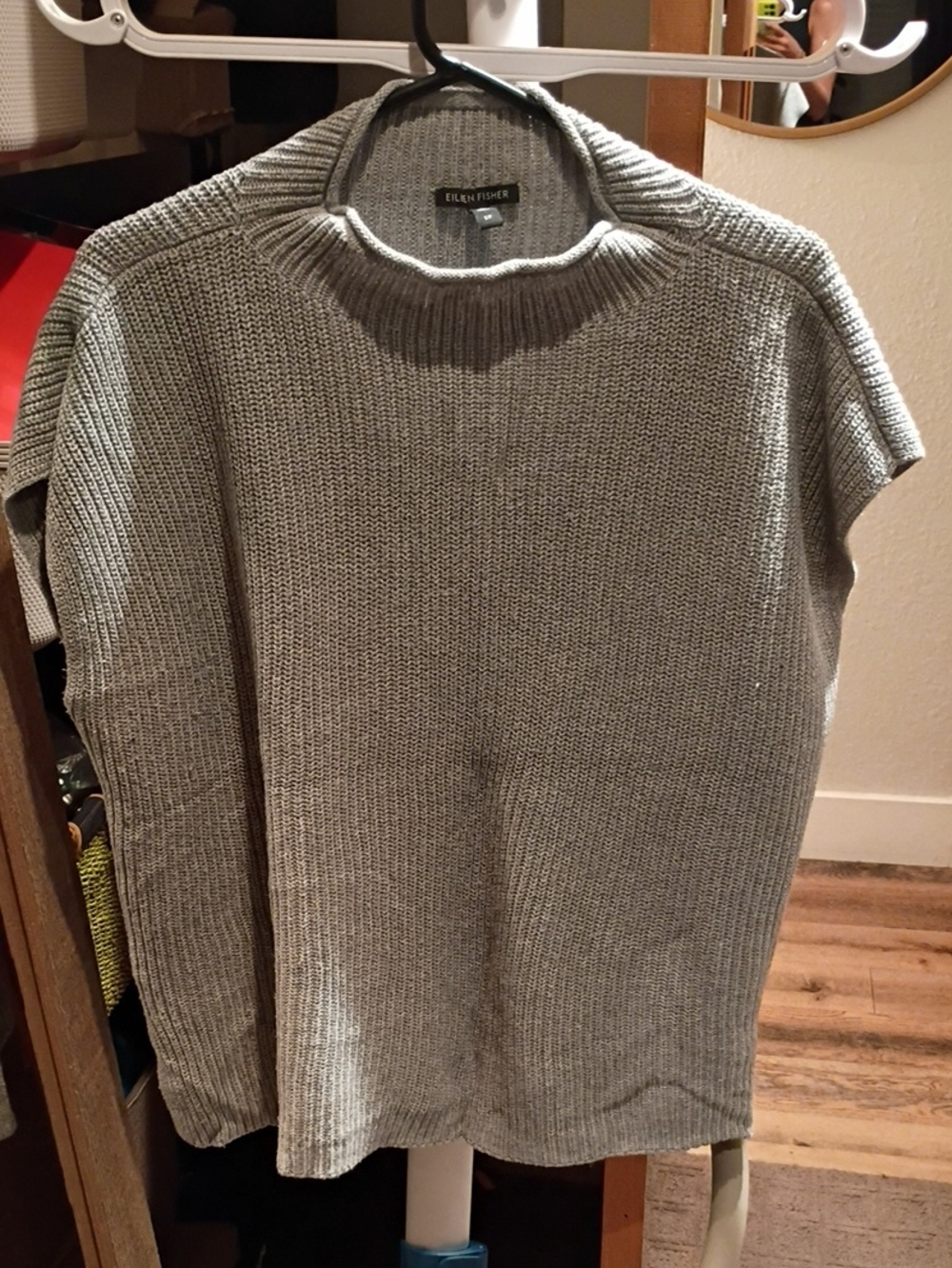 Eileen Fisher Gray Women's Rib-Knit Turtleneck Sweater